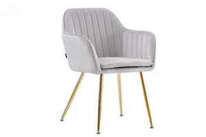 Chaise salle à manger – velours & pied métal (noir / chrome / gold) – Lot de 2, 4 ou 6 – Canva