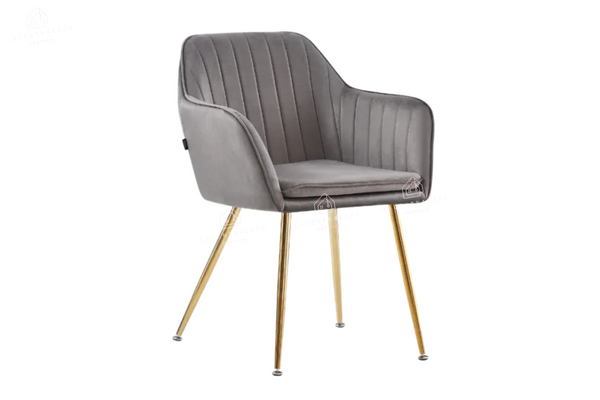 Chaise salle à manger – velours & pied métal (noir / chrome / gold) – Lot de 2, 4 ou 6 – Canva