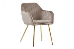 Chaise salle à manger – velours & pied métal (noir / chrome / gold) – Lot de 2, 4 ou 6 – Canva