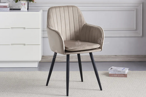 Chaise salle à manger – velours & pied métal (noir / chrome / gold) – Lot de 2, 4 ou 6 – Canva