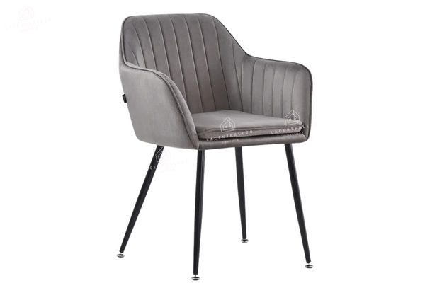Chaise salle à manger – velours & pied métal (noir / chrome / gold) – Lot de 2, 4 ou 6 – Canva