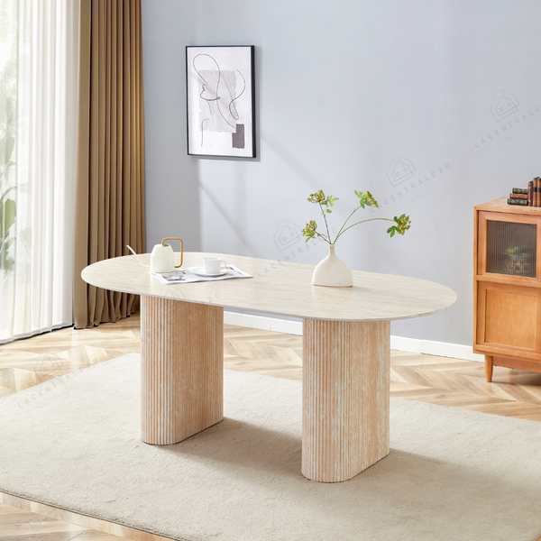 Table à Manger - Effet Travertin - Rox