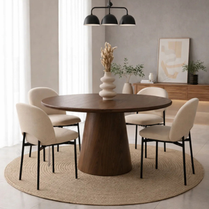 Table à manger - Effet Noyer - Ronde - Krizia