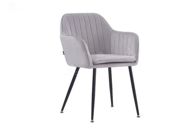 Chaise salle à manger – velours & pied métal (noir / chrome / gold) – Lot de 2, 4 ou 6 – Canva