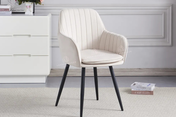 Chaise salle à manger – velours & pied métal (noir / chrome / gold) – Lot de 2, 4 ou 6 – Canva