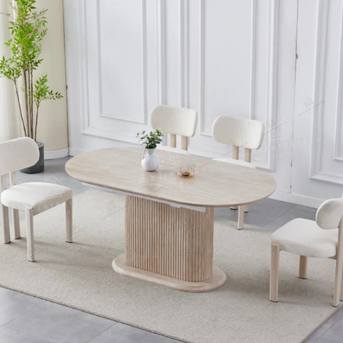 Table à manger - Extensible - Effet Travertin - Vanessa