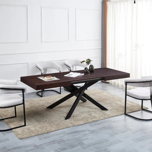 Table à manger - Extensible - Effet Noyer - Rectangle - Balni