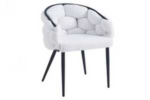 Chaise salle à manger – Design Ballon - Tissu doudou / velours – Pied métal noir / or - Lot de 2 / 4 /6 – Ballon
