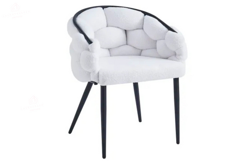 Chaise salle à manger – Design Ballon - Tissu doudou / velours – Pied métal noir / or - Lot de 2 / 4 /6 – Ballon