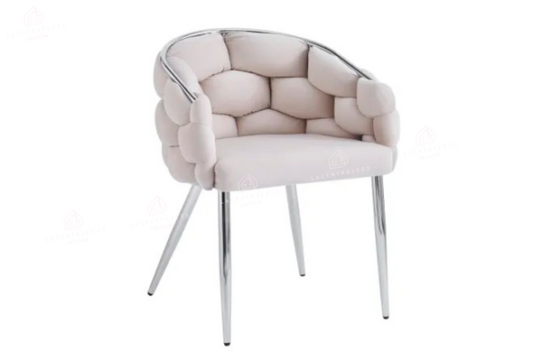 Chaise salle à manger – Design Ballon - Tissu doudou / velours – Pied métal noir / or - Lot de 2 / 4 /6 – Ballon