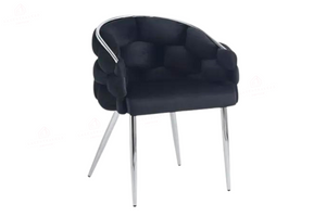 Chaise salle à manger – Design Ballon - Tissu doudou / velours – Pied métal noir / or - Lot de 2 / 4 /6 – Ballon