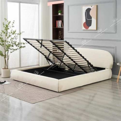 Lit coffre Babylone chenille beige