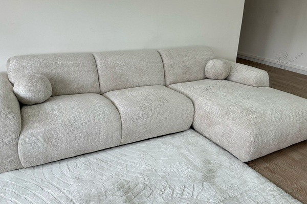 Canapé d'angle - Tissu Marbella crème - Cloud