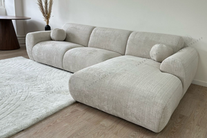 Canapé d'angle - Tissu Marbella crème - Cloud