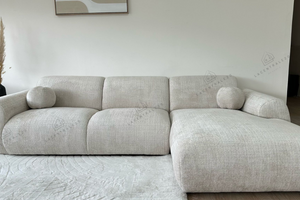 Canapé d'angle - Tissu Marbella crème - Cloud