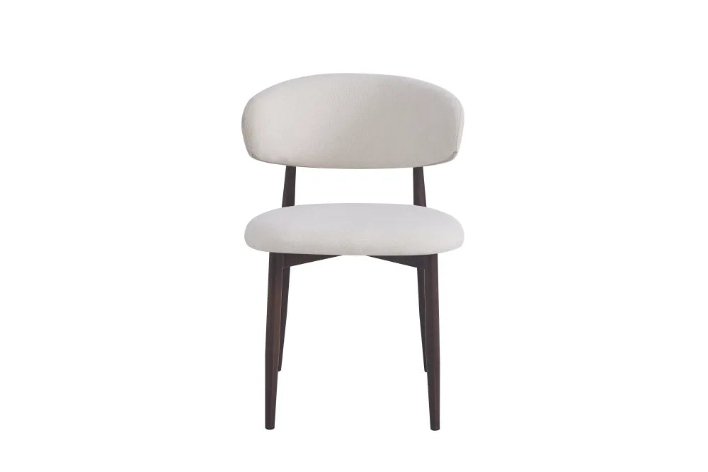 Chaise Lucile effet noyer grain beige
