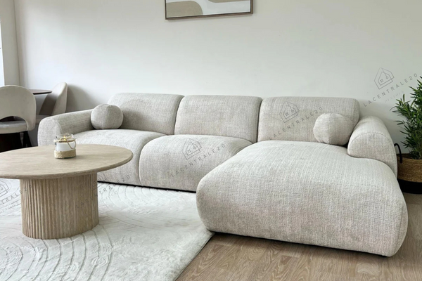Canapé d'angle - Tissu Marbella crème - Cloud