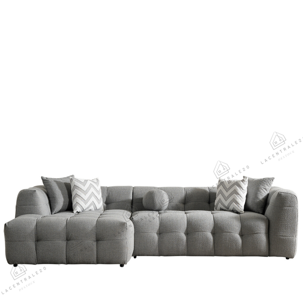 Canapé d’angle – Tissu laine bouclée – Carmen