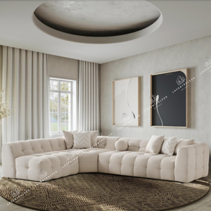 Canapé d’angle – Tissu laine bouclée ou velours - 315 cm – Big Carmen