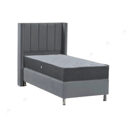 Lit coffre - 1 place - Gris - Tokyo