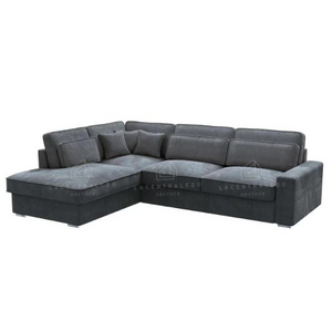 Canapé d’angle – Tissu côtelé gris anthracite – Bristol