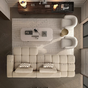 Canapé d’angle – Tissu laine bouclée ou velours - Milan