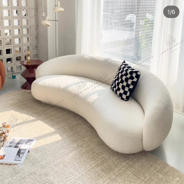 Canapé 3 places - Tissu laine bouclée ou velours – Lisbon