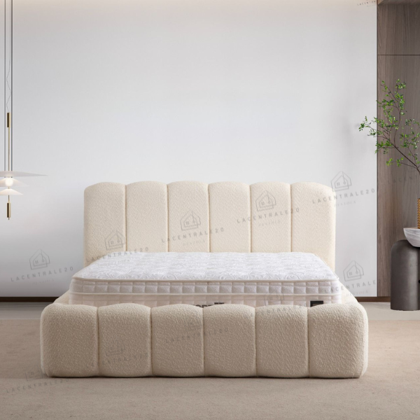 Lit coffre - Laine bouclée - Bubble