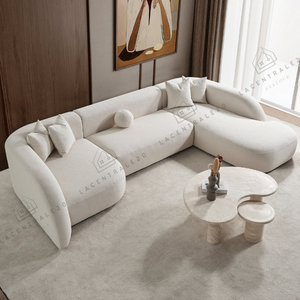 Canapé d’angle – Tissu velours ou laine bouclée - London