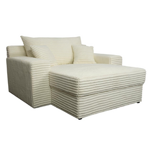 Canapé – 1 place - Tissu velours tricoté écru – Vogue