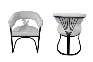 Chaise salle à manger - Tissu velours – Pied métal ( noir / chromé / or )- Lot de 2 / 4 /6 – Brittany
