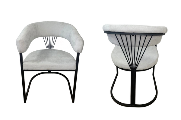 Chaise salle à manger - Tissu velours – Pied métal ( noir / chromé / or )- Lot de 2 / 4 /6 – Brittany