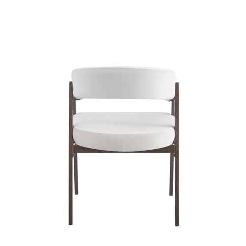 Chaise salle à manger - Velours Beige / Grain Moka – Pied effet noyer  – Lots de 2/4/6 – Alicia