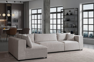 Canapé d'angle Modulable – Tissu chenille ou velours - Zara