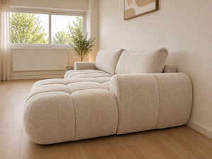 Canapé convertible - Tissu Marbella beige - Léo