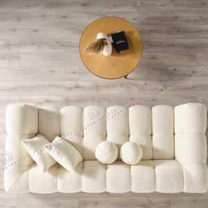 Canapé fixe – Tissu laine bouclée - Carmen