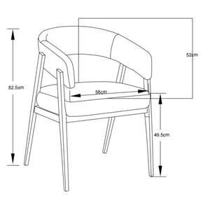 Chaise salle à manger - Velours Beige / Grain Moka – Pied effet noyer  – Lots de 2/4/6 – Alicia