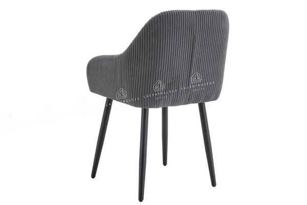 Chaise salle à manger – velours côtelé – pied bois noir – Lots de 2/4/6 – Peach