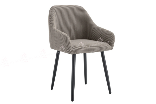 Chaise salle à manger – velours côtelé – pied bois noir – Lots de 2/4/6 – Peach