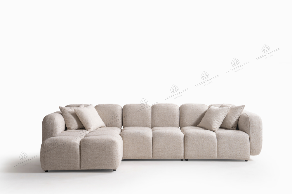 Canapé d'angle - Tissu laine bouclée - Ritz