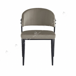 Chaise salle à manger taupe – pied métal noir – Lots de 2/4/6/8 – Lamia