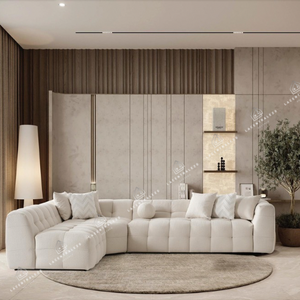 Canapé d’angle – Tissu laine bouclée ou velours - 315 cm – Big Carmen