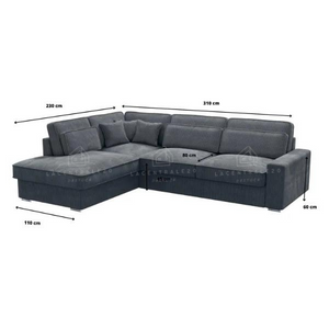 Canapé d’angle – Tissu côtelé gris anthracite – Bristol