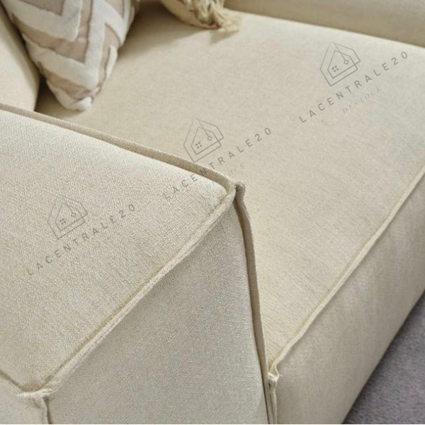 Canapé Modulable - Tissu velours, laine bouclée ou lin - Modulés 3+1 – Celia