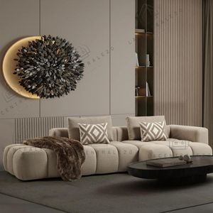 Canapé d’angle – Tissu laine bouclée ou velours - Milan