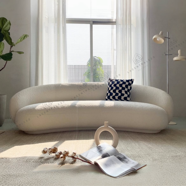 Canapé 3 places - Tissu laine bouclée ou velours – Lisbon