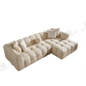 Canapé d’angle – Tissu laine bouclée – Carmen