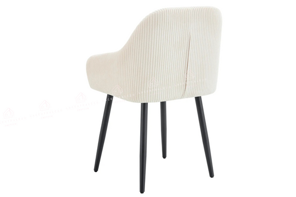 Chaise salle à manger – velours côtelé – pied bois noir – Lots de 2/4/6 – Peach