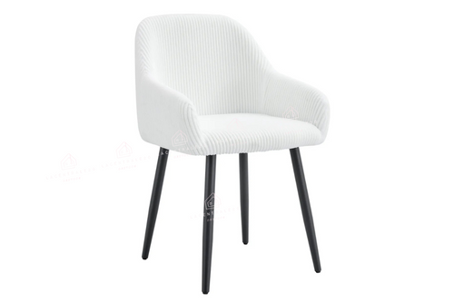 Chaise salle à manger – velours côtelé – pied bois noir – Lots de 2/4/6 – Peach