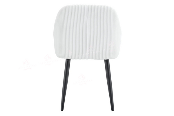 Chaise salle à manger – velours côtelé – pied bois noir – Lots de 2/4/6 – Peach